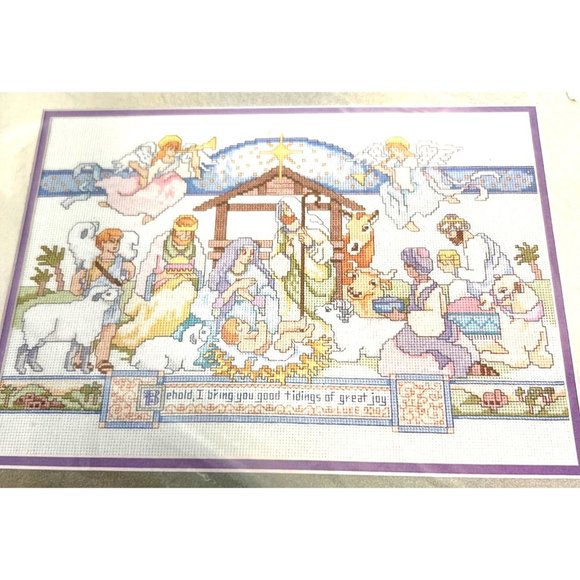 Bucilla Nativity 14" X 10" Counted Cross-Stitch Kit With Ivory Aida Multicolor T - Picture 1 of 5
